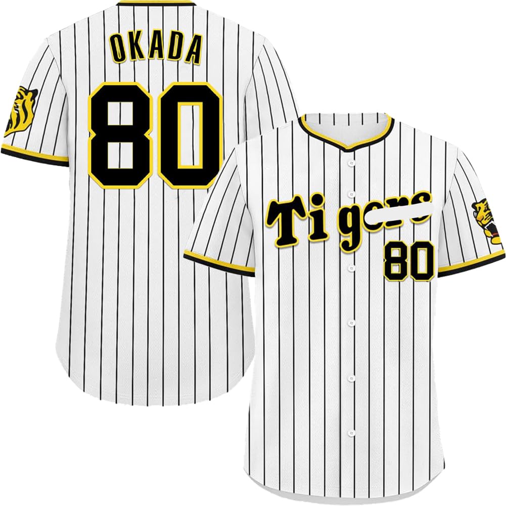 阪神タイガース　岡田彰布　刺繍ユニフォーム　ビジターユニフォーム 阪神タイガース 岡田彰布 刺繍ユニフォーム ビジターユニフォーム